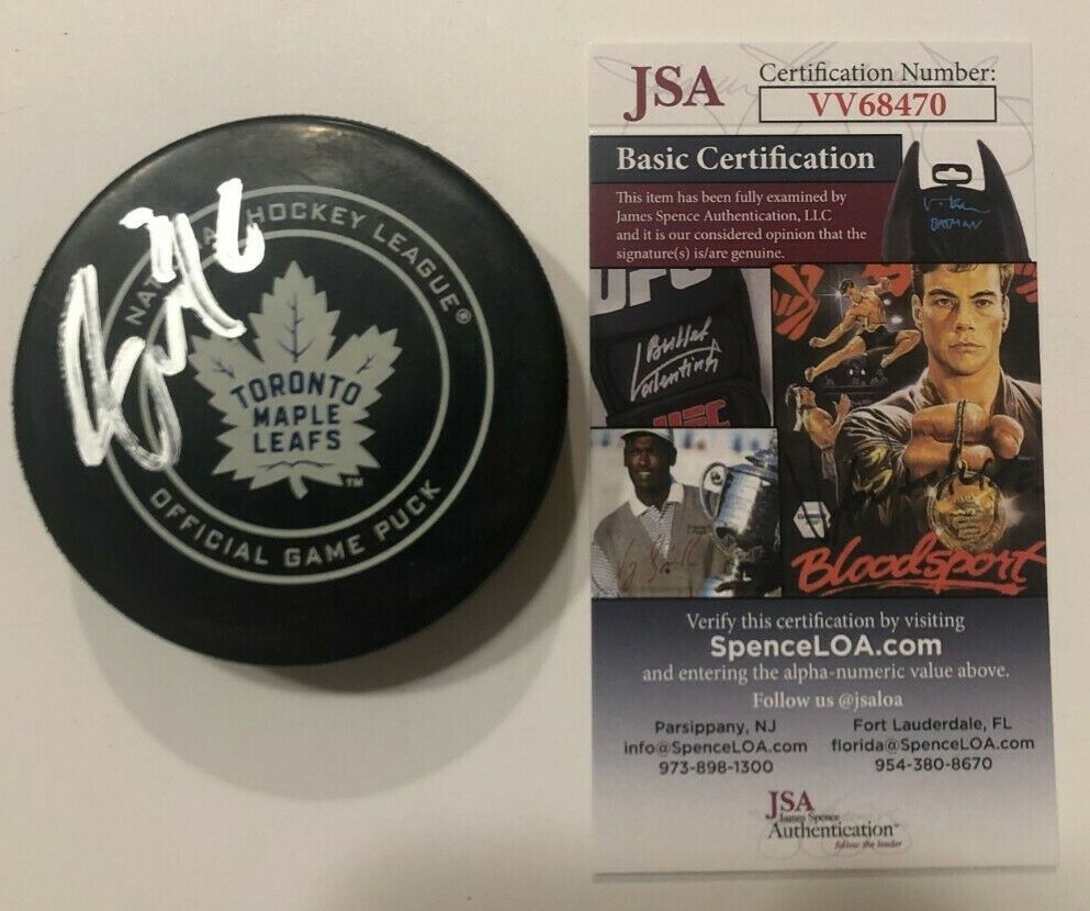 JACK CAMPBELL SIGNED TORONTO MAPLE LEAFS OFFICIAL GAME PUCK W/ CASE JSA COA