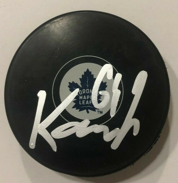 DAVID KAMPF SIGNED TORONTO MAPLE LEAFS HOCKEY PUCK W/ CASE COA