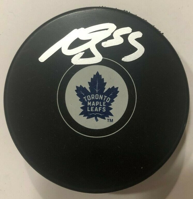 MARK GIORDANO SIGNED TORONTO MAPLE LEAFS HOCKEY PUCK W/ CASE COA