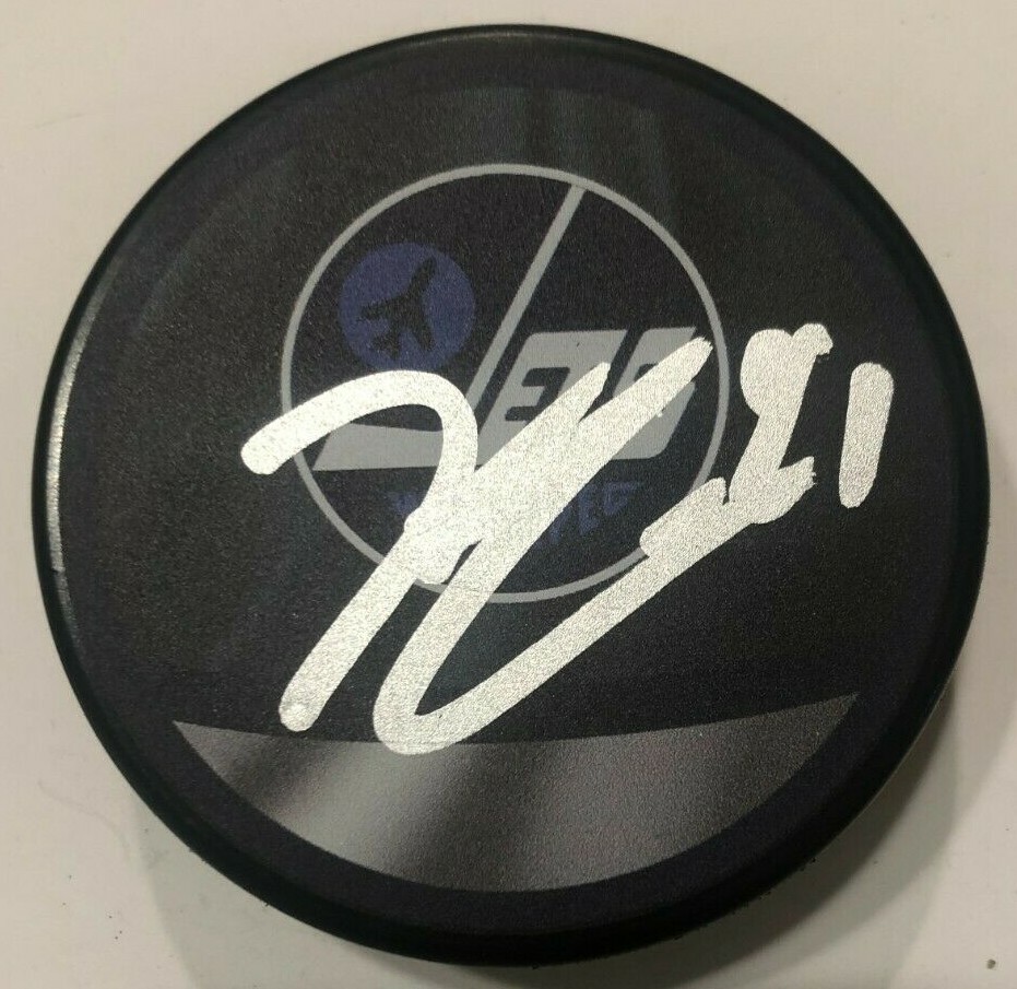 KYLE CONNOR SIGNED WINNIPEG JETS HOCKEY PUCK W/ CASE COA
