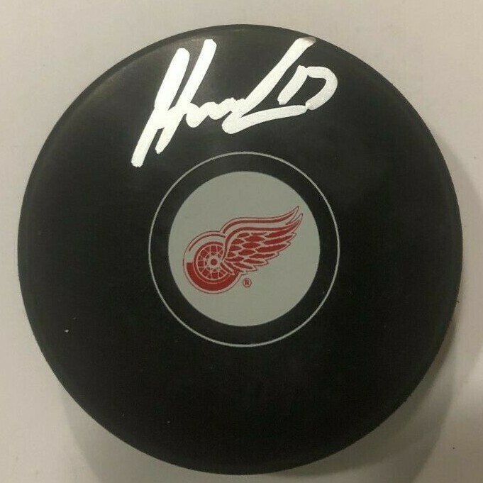FILIP HRONEK SIGNED DETROIT RED WINGS HOCKEY PUCK W/ CASE COA