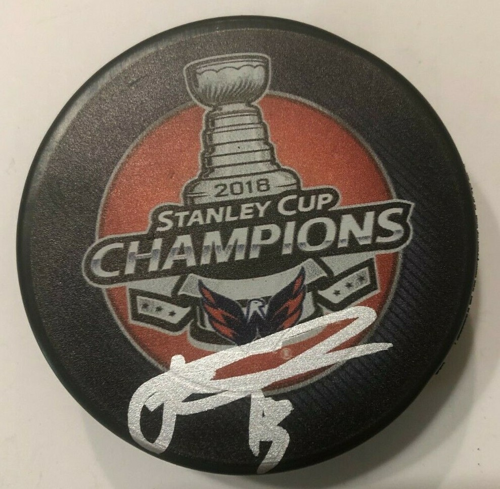 JAKUB VRANA SIGNED WASHINGTON CAPITALS 2018 STANLEY CUP HOCKEY PUCK W/ CASE COA