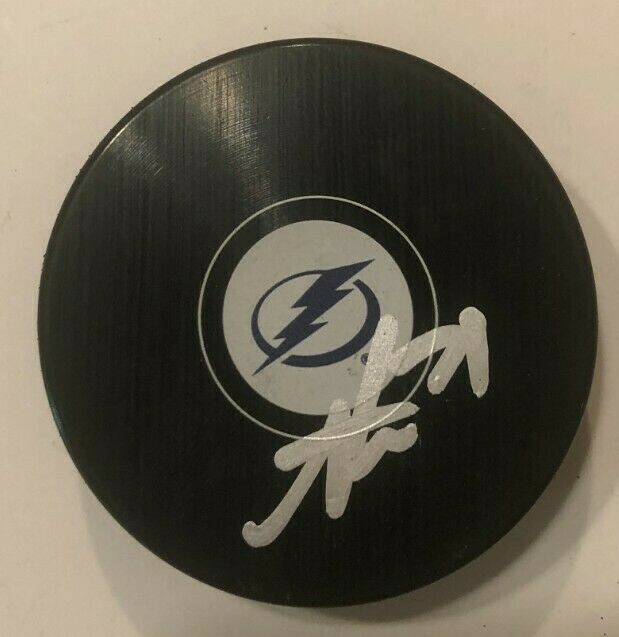 ANTHONY CIRELLI SIGNED TAMPA BAY LIGHTNING HOCKEY PUCK W/ CASE COA