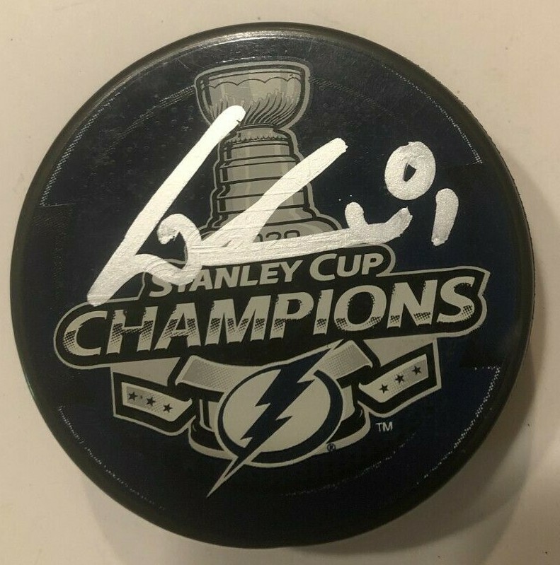ERIK CERNAK SIGNED TAMPA BAY LIGHTNING 2020 STANLEY CUP PUCK W/ CASE COA