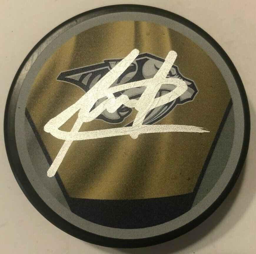 PHILIP TOMASINO SIGNED NASHVILLE PREDATORS HOCKEY PUCK W/ CASE COA