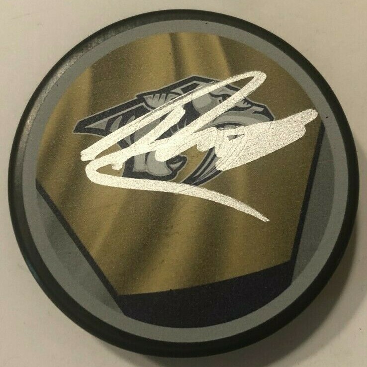 PHILIP TOMASINO SIGNED NASHVILLE PREDATORS HOCKEY PUCK W/ CASE COA