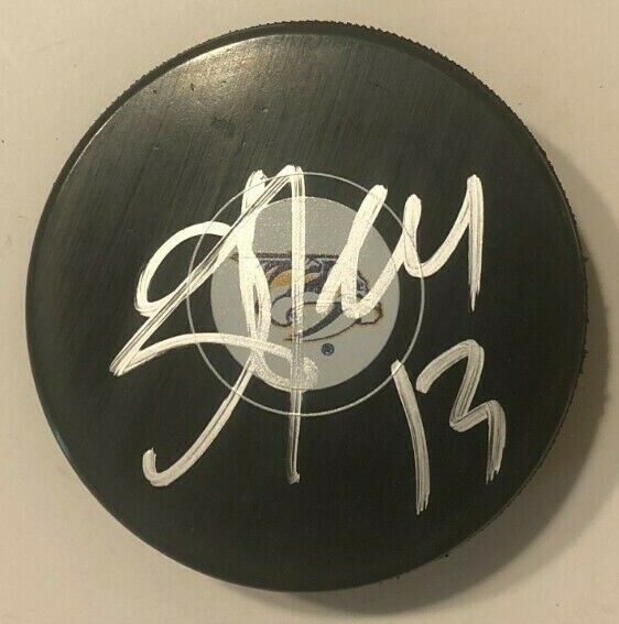 YAKOV TRENIN SIGNED NASHVILLE PREDATORS HOCKEY PUCK W/ CASE COA COLLECTIBLE MEMORABILIA