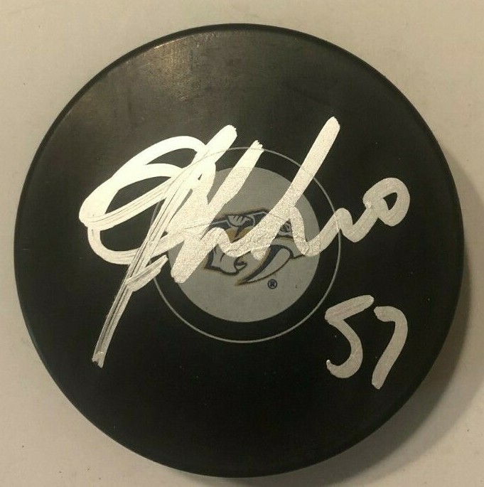 DANTE FABBRO SIGNED NASHVILLE PREDATORS HOCKEY PUCK W/ CASE COA