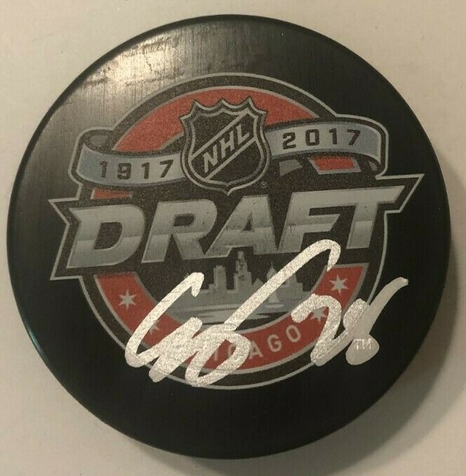 EELI TOLVANEN SIGNED 2017 NHL DRAFT HOCKEY PUCK W/ CASE NASHVILLE PREDATORS COA