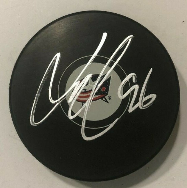 JACK ROSLOVIC SIGNED COLUMBUS BLUE JACKETS HOCKEY PUCK W/ CASE COA
