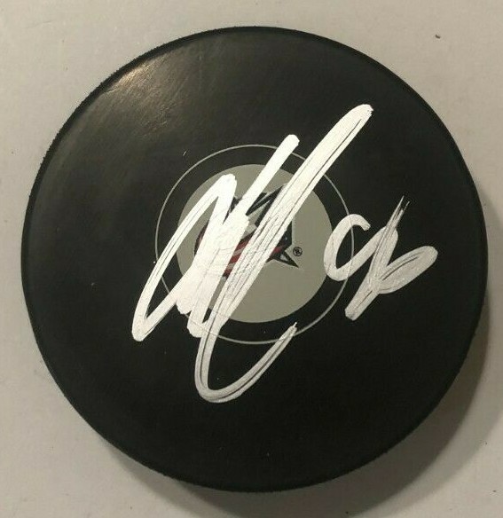 JACK ROSLOVIC SIGNED COLUMBUS BLUE JACKETS HOCKEY PUCK W/ CASE COA