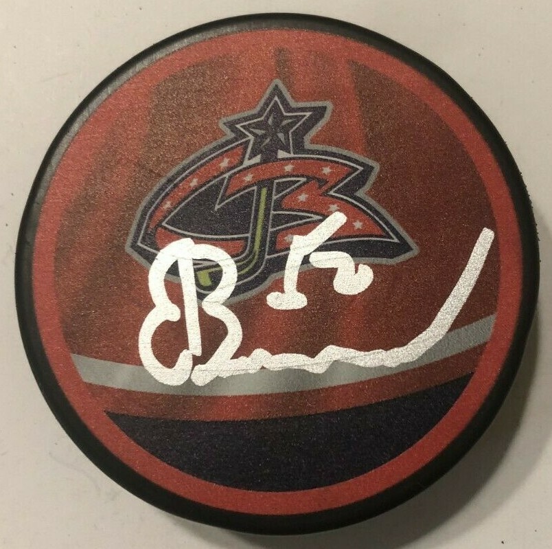 EMIL BEMSTROM SIGNED COLUMBUS BLUE JACKETS HOCKEY PUCK W/ CASE COA