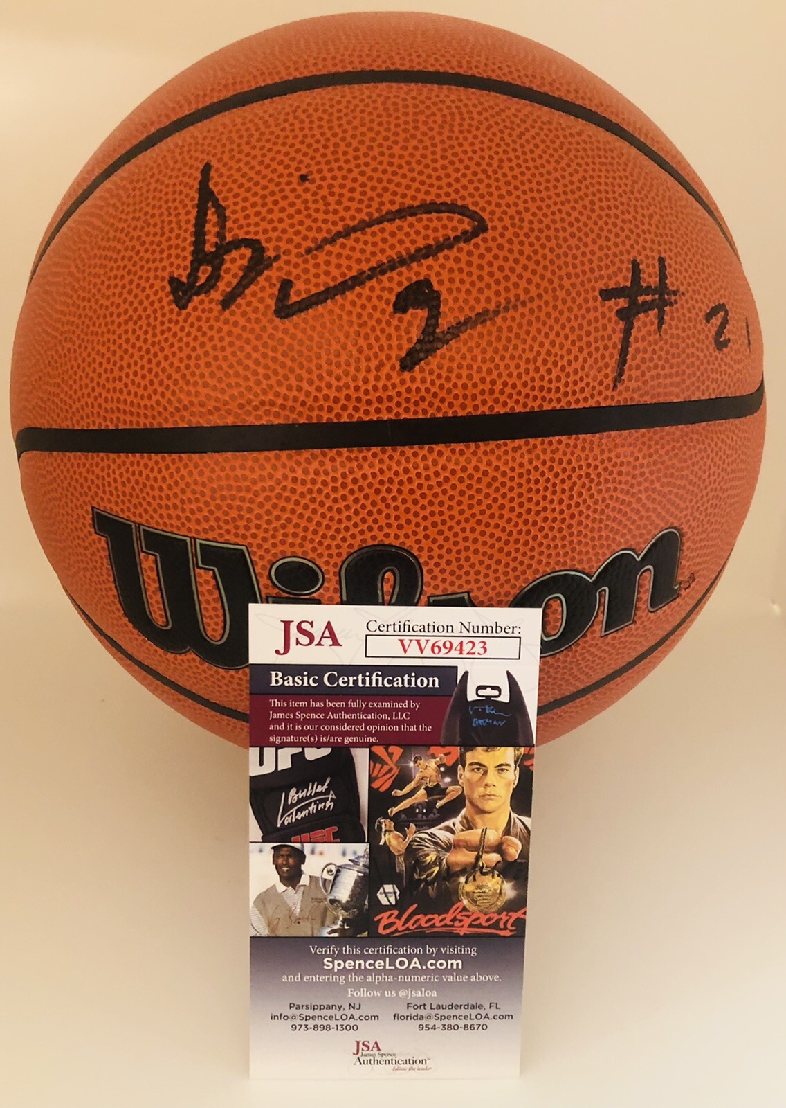 DJ WAGNER SIGNED WILSON NBA BASKETBALL UNIVERSITY OF ARKANSAS RAZORBACKS JSA COA