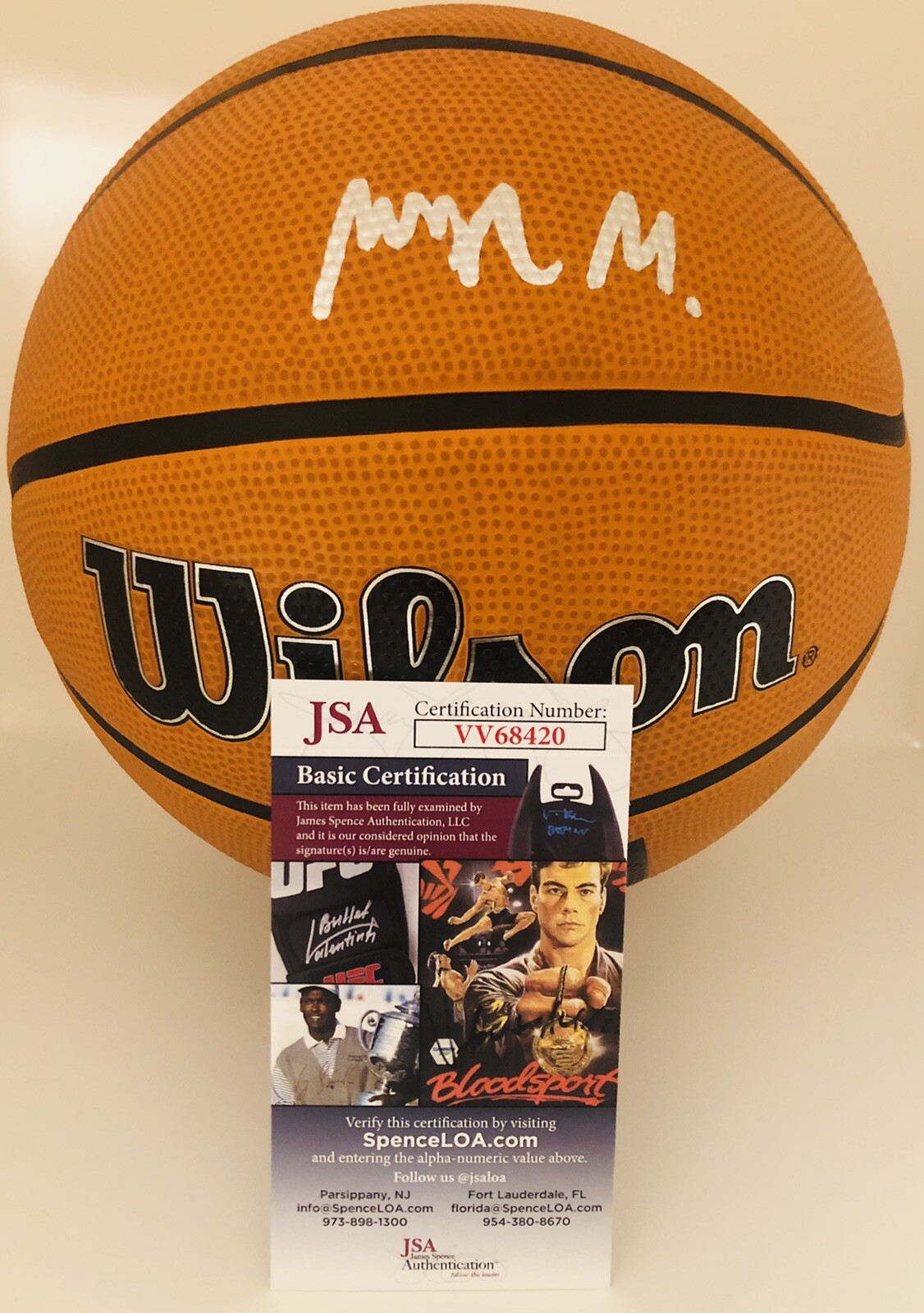 MARK MITCHELL SIGNED WILSON NBA BASKETBALL DUKE UNIVERSITY BLUE DEVILS JSA COA