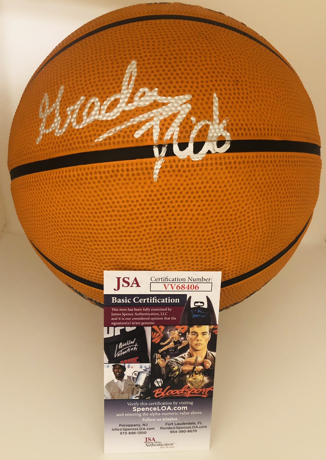 GRADEY DICK SIGNED WILSON NBA BASKETBALL TORONTO RAPTORS KANSAS JAYHAWKS JSA COA
