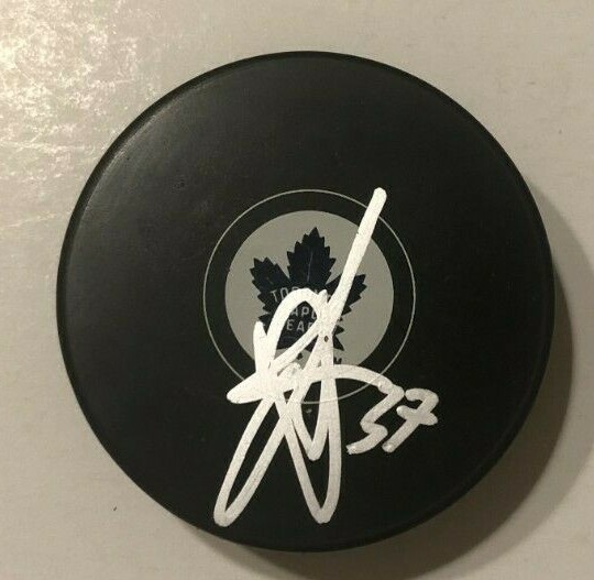 TIMOTHY LILJEGREN SIGNED TORONTO MAPLE LEAFS HOCKEY PUCK W/ CASE COA