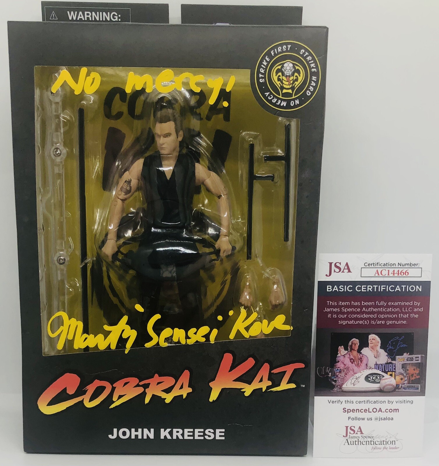 MARTIN KOVE SIGNED SENSEI JOHN KREESE DIAMOND SELECT FIGURE COBRA KAI JSA COA