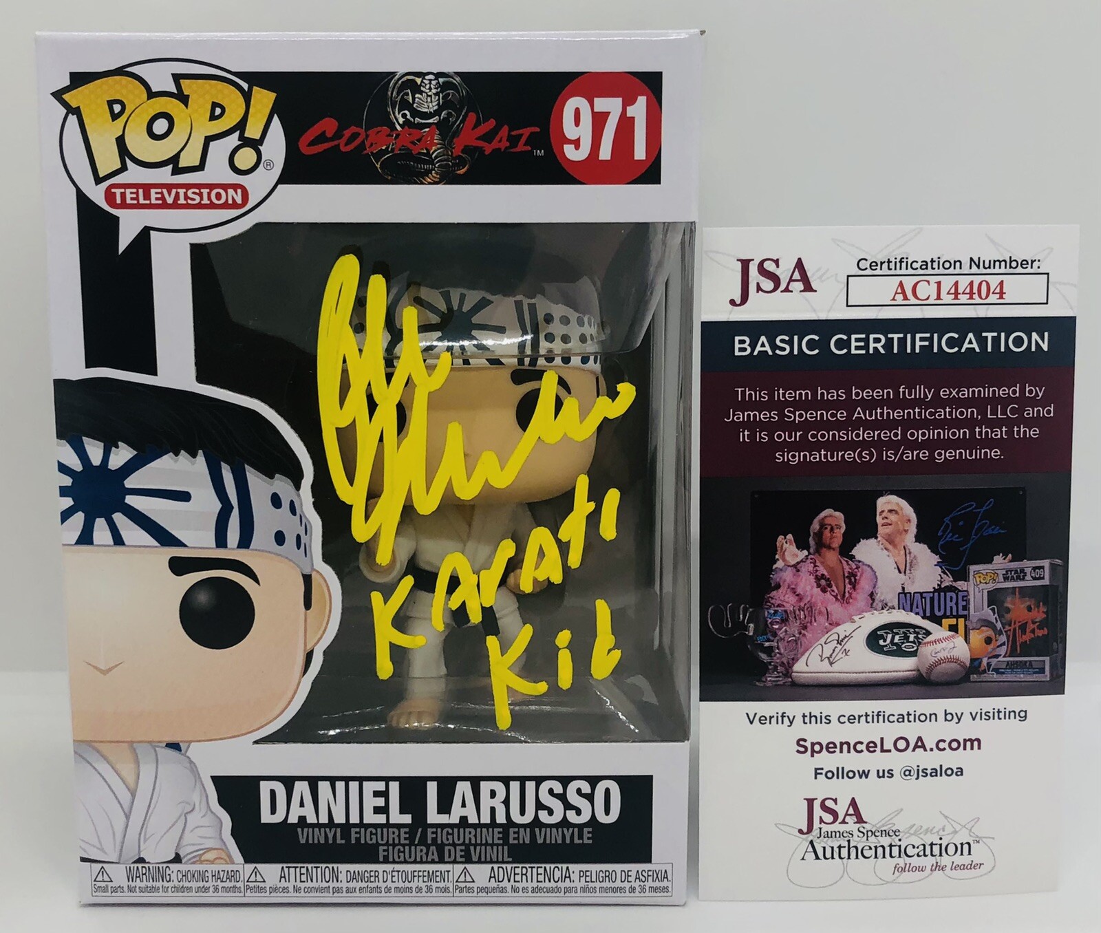 RALPH MACCHIO SIGNED DANIEL LARUSSO POP FUNKO FIGURE COBRA KAI JSA COA