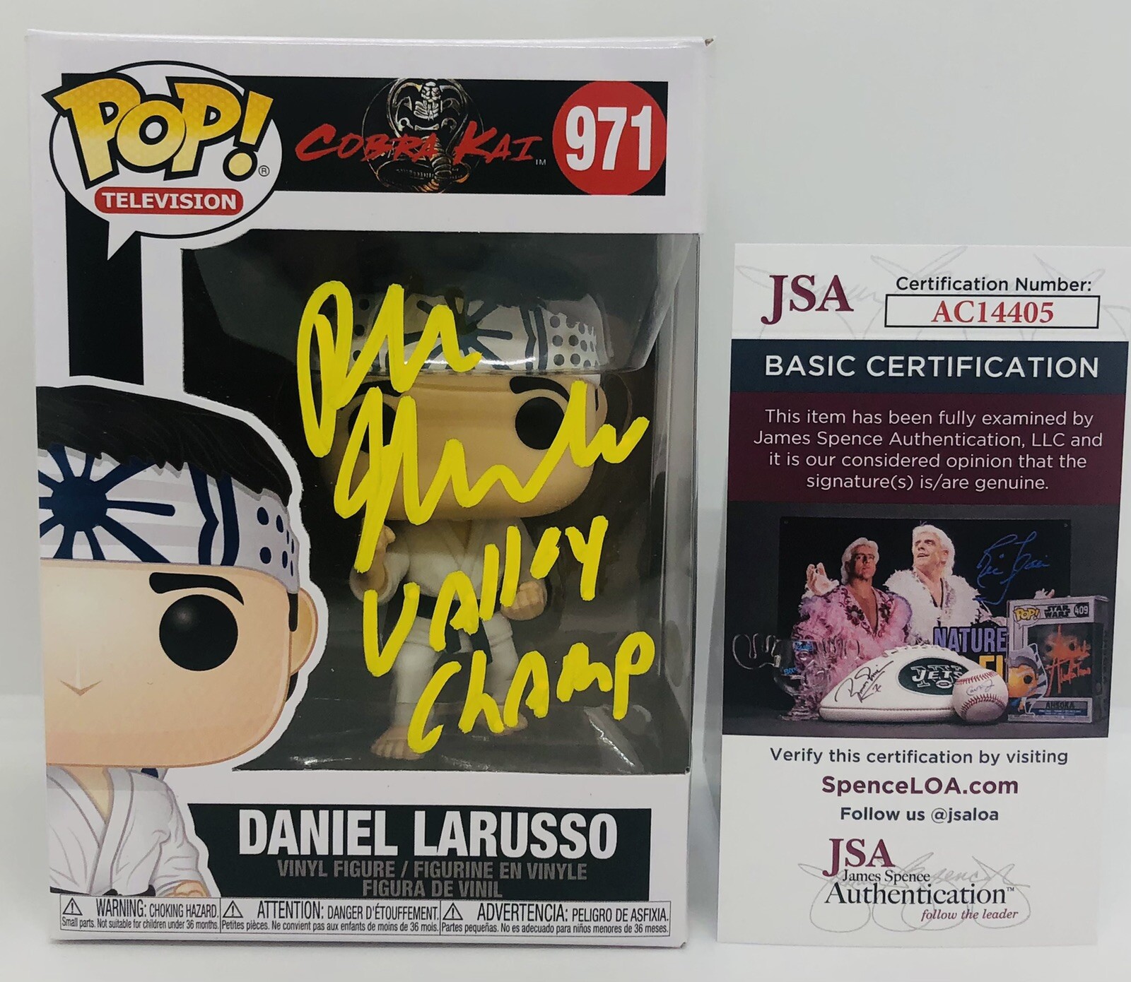 RALPH MACCHIO SIGNED DANIEL LARUSSO POP FUNKO FIGURE COBRA KAI JSA COA