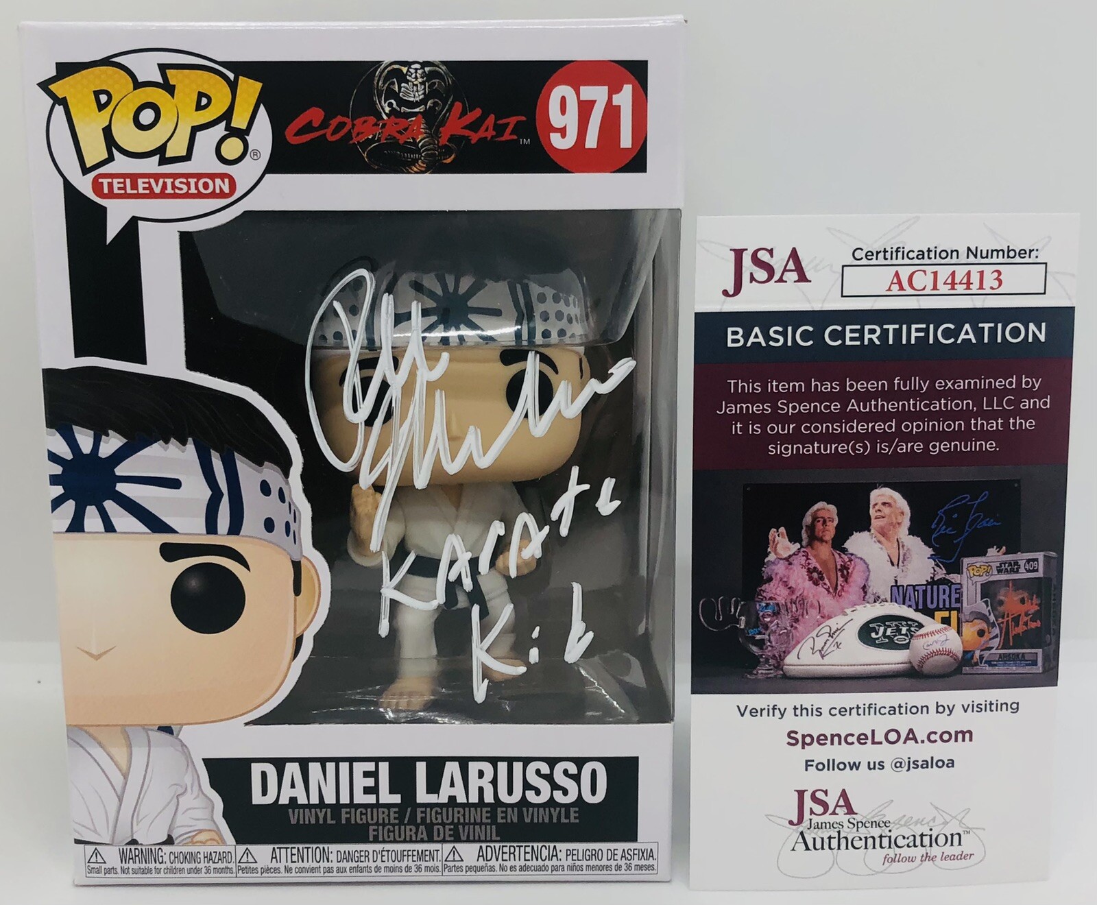 RALPH MACCHIO SIGNED DANIEL LARUSSO POP FUNKO FIGURE COBRA KAI JSA COA