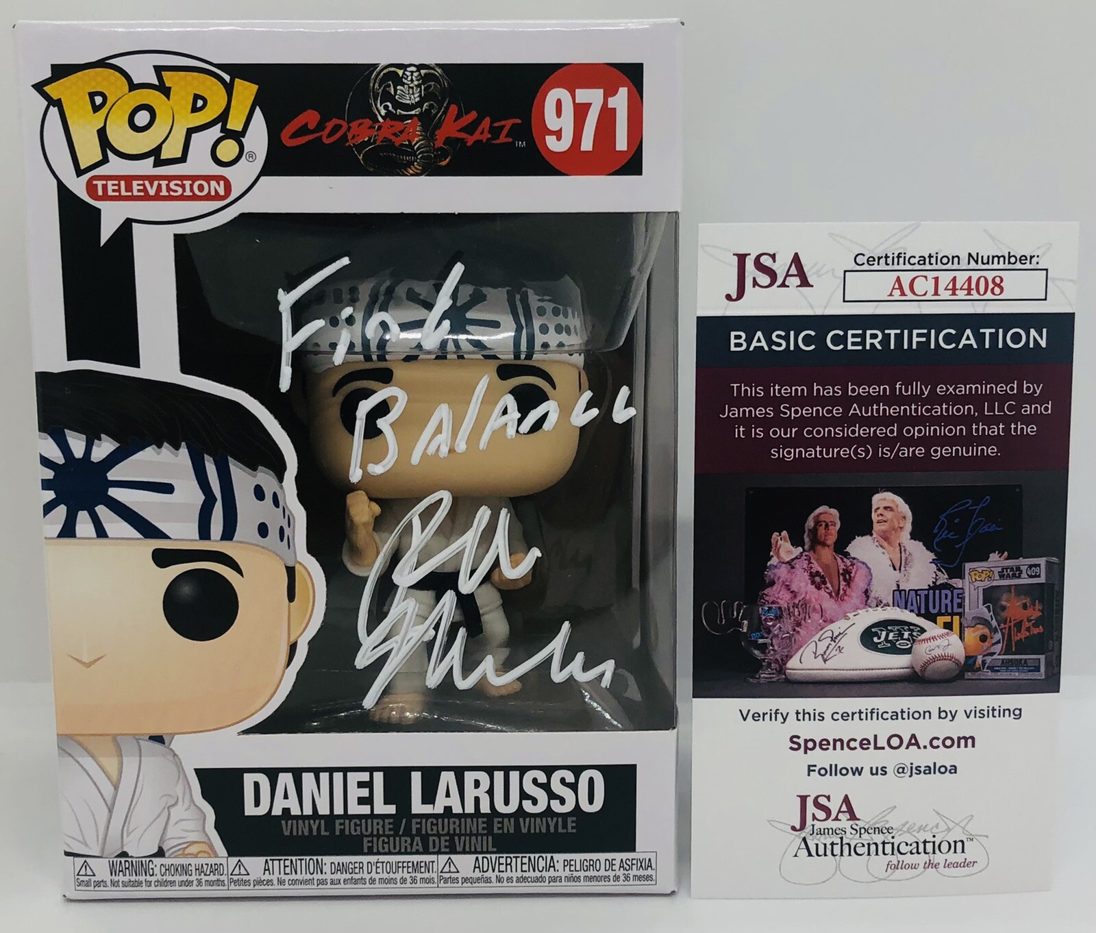RALPH MACCHIO SIGNED DANIEL LARUSSO POP FUNKO FIGURE COBRA KAI JSA COA