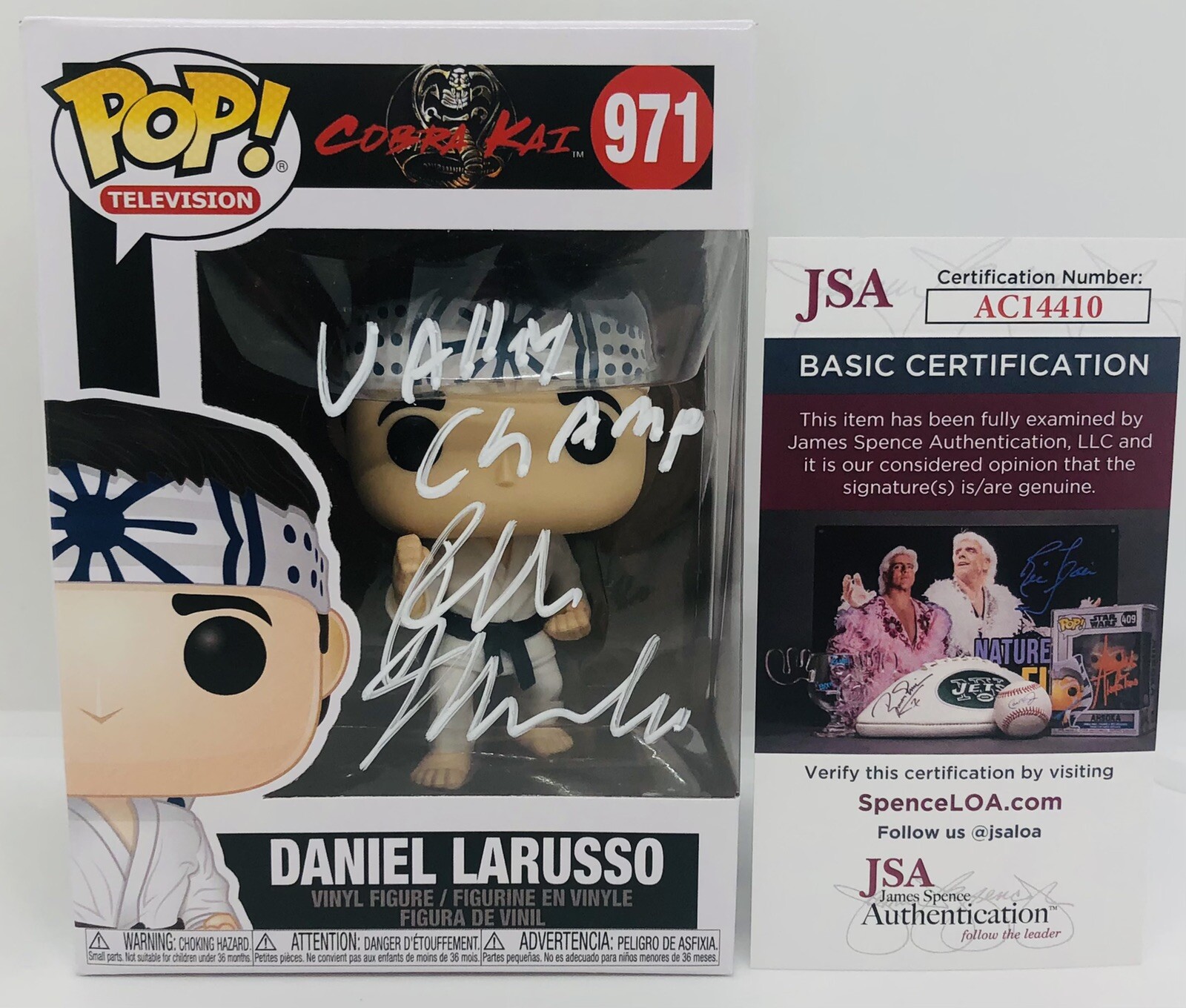 RALPH MACCHIO SIGNED DANIEL LARUSSO POP FUNKO FIGURE COBRA KAI JSA COA