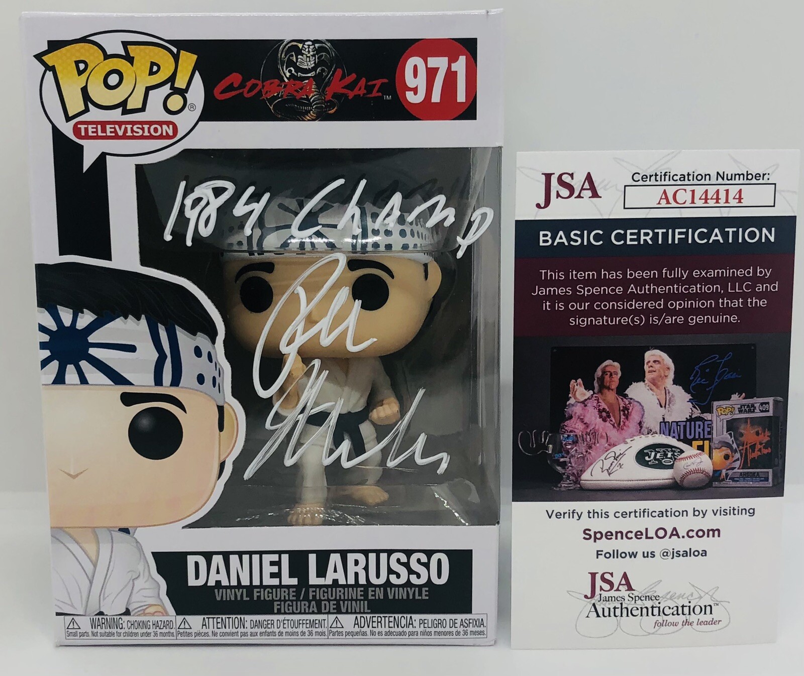 RALPH MACCHIO SIGNED DANIEL LARUSSO POP FUNKO FIGURE COBRA KAI JSA COA