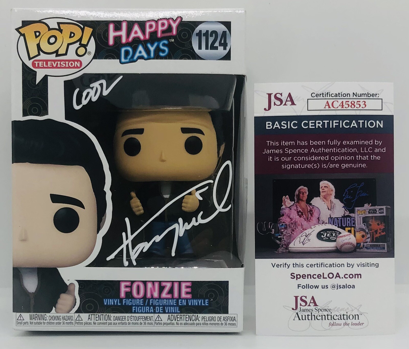 HENRY WINKLER SIGNED FONZIE POP FUNKO FIGURE HAPPY DAYS FONZ JSA COA