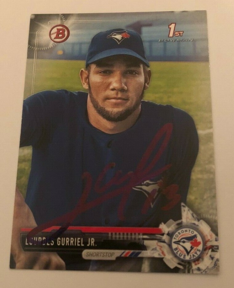 LOURDES GURRIEL JR SIGNED 2017 BOWMAN PROSPECT ROOKIE CARD AUTO