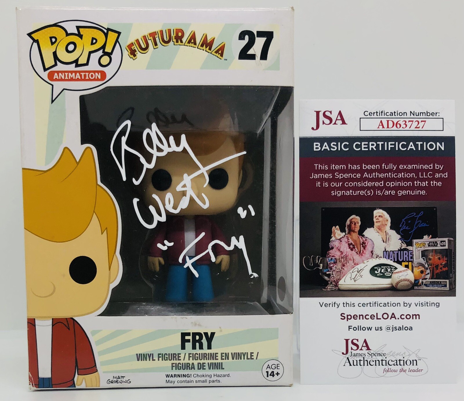 BILLY WEST SIGNED FRY POP FUNKO FIGURE FUTURAMA VAULTED RARE!! JSA COA