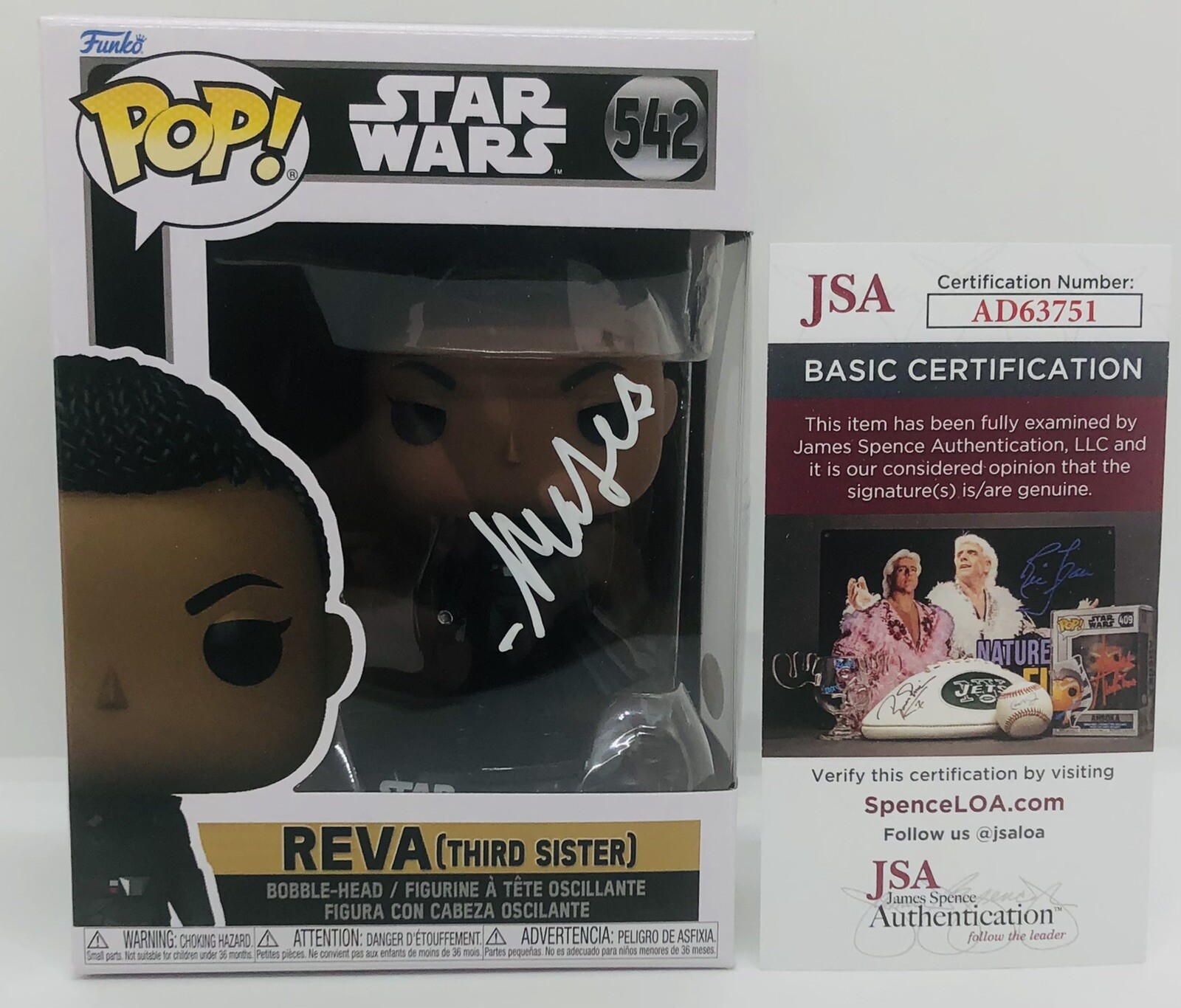 MOSES INGRAM SIGNED REVA POP FUNKO FIGURE STAR WARS OBI WAN KENOBI JSA COA