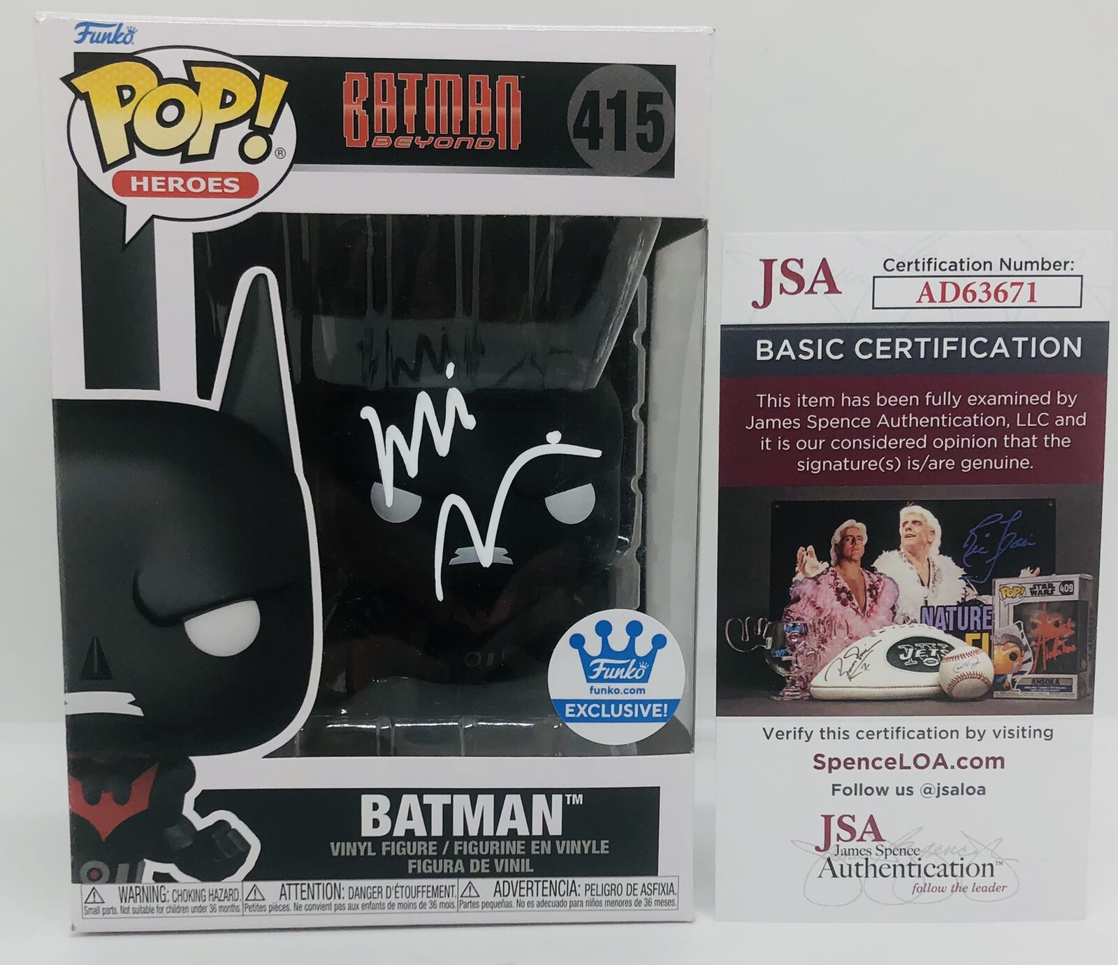 WILL FRIEDLE SIGNED BATMAN BEYOND POP FUNKO FIGURE TERRY MCGINNIS JSA COA