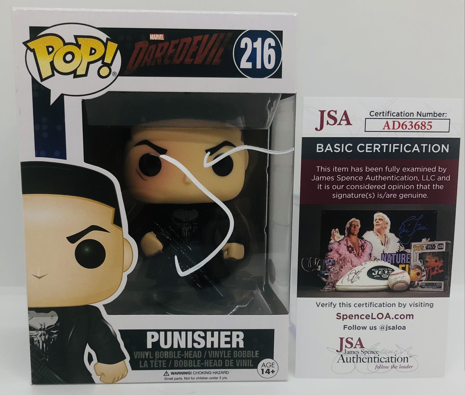 JON BERNTHAL SIGNED PUNISHER POP FUNKO FIGURE MARVEL NETFLIX DAREDEVIL JSA COA