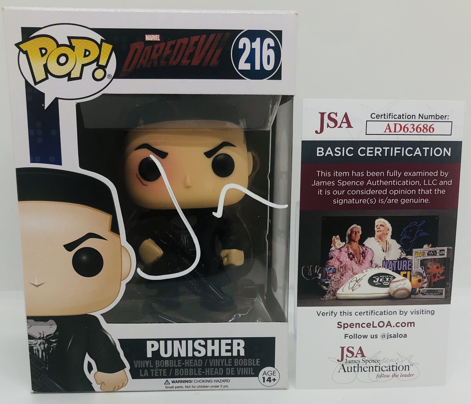 JON BERNTHAL SIGNED PUNISHER POP FUNKO FIGURE MARVEL NETFLIX DAREDEVIL JSA COA
