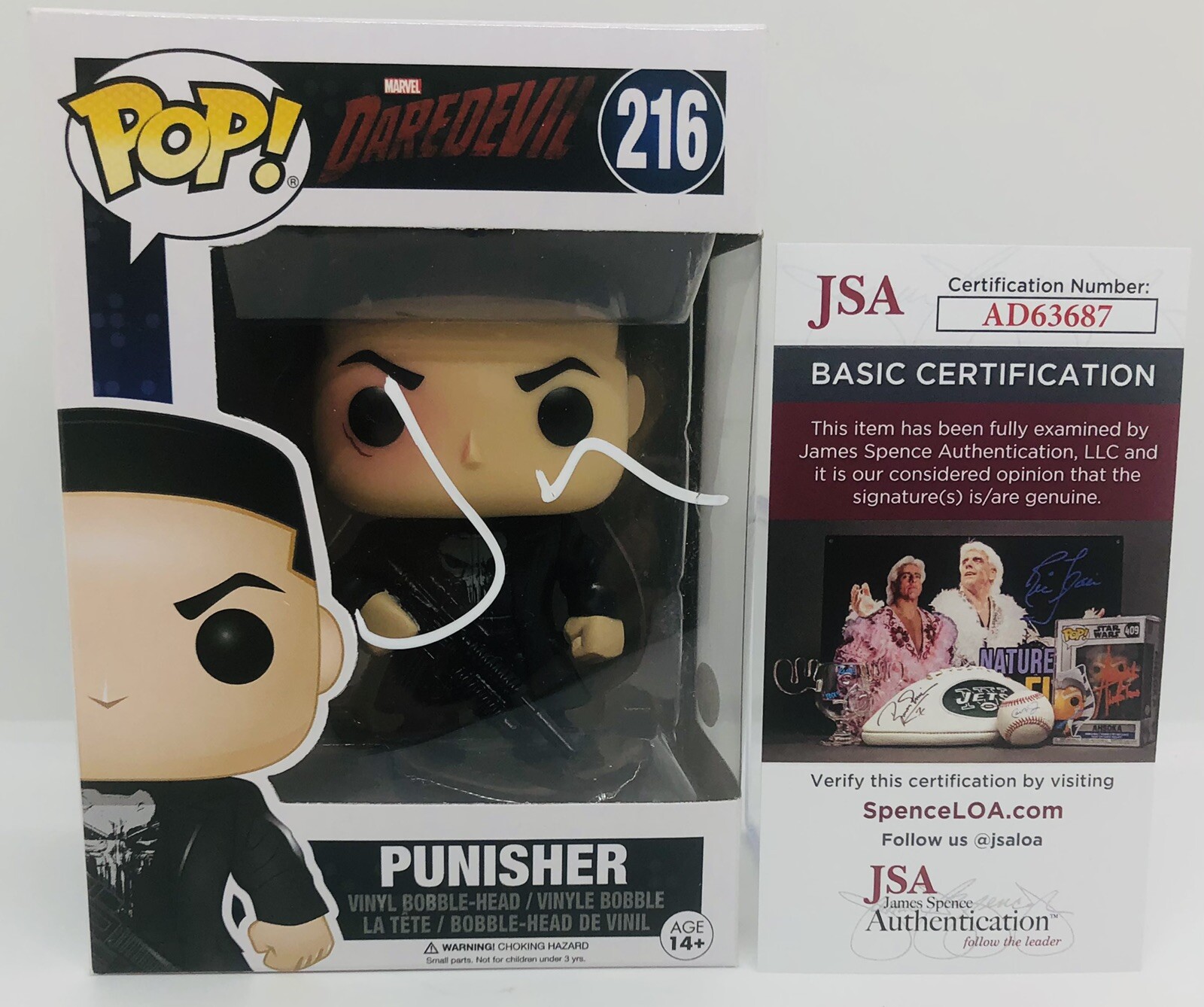 JON BERNTHAL SIGNED PUNISHER POP FUNKO FIGURE MARVEL NETFLIX DAREDEVIL JSA COA