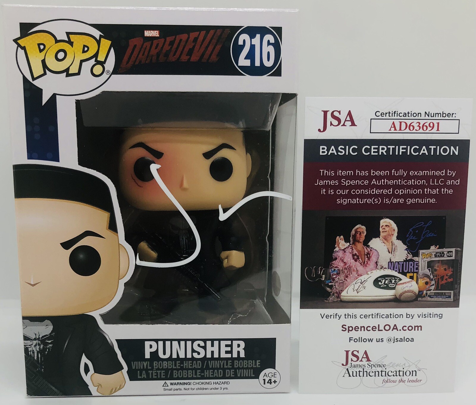 JON BERNTHAL SIGNED PUNISHER POP FUNKO FIGURE MARVEL NETFLIX DAREDEVIL JSA COA