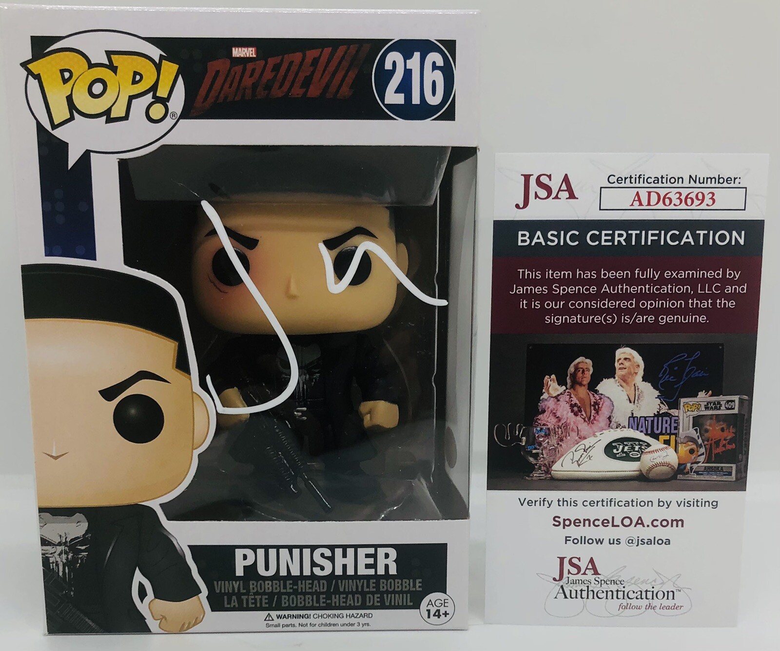 JON BERNTHAL SIGNED PUNISHER POP FUNKO FIGURE MARVEL NETFLIX DAREDEVIL JSA COA