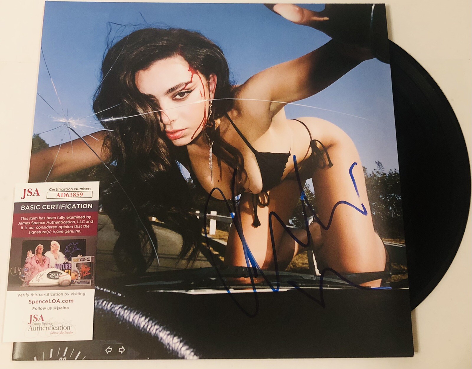 CHARLI XCX SIGNED CRASH LP VINYL RECORD ALBUM HOT SEXY SINGER PROOF JSA COA