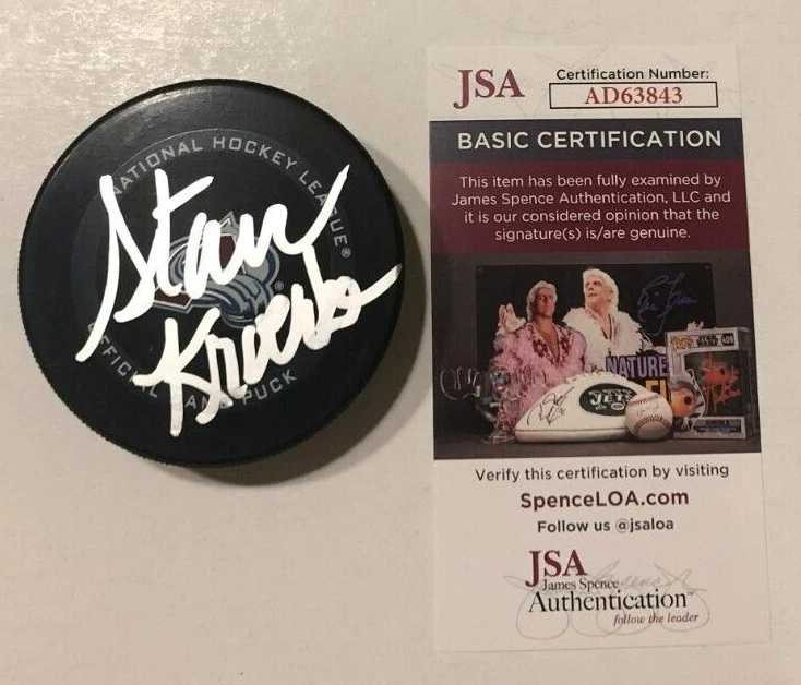 STAN KROENKE SIGNED COLORADO AVALANCHE OFFICIAL GAME HOCKEY PUCK W/ CASE JSA COA
