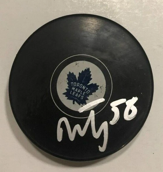 MICHAEL BUNTING SIGNED TORONTO MAPLE LEAFS HOCKEY PUCK W/ CASE COA