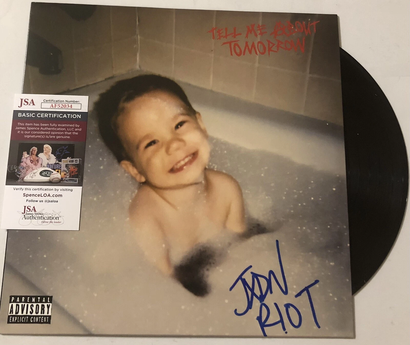 JADEN HOSSLER JXDN SIGNED TELL ME ABOUT TOMORROW VINYL LP RECORD ALBUM PROOF JSA