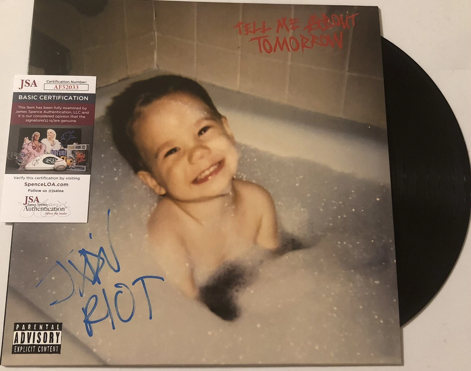 JADEN HOSSLER JXDN SIGNED TELL ME ABOUT TOMORROW VINYL LP RECORD ALBUM PROOF JSA