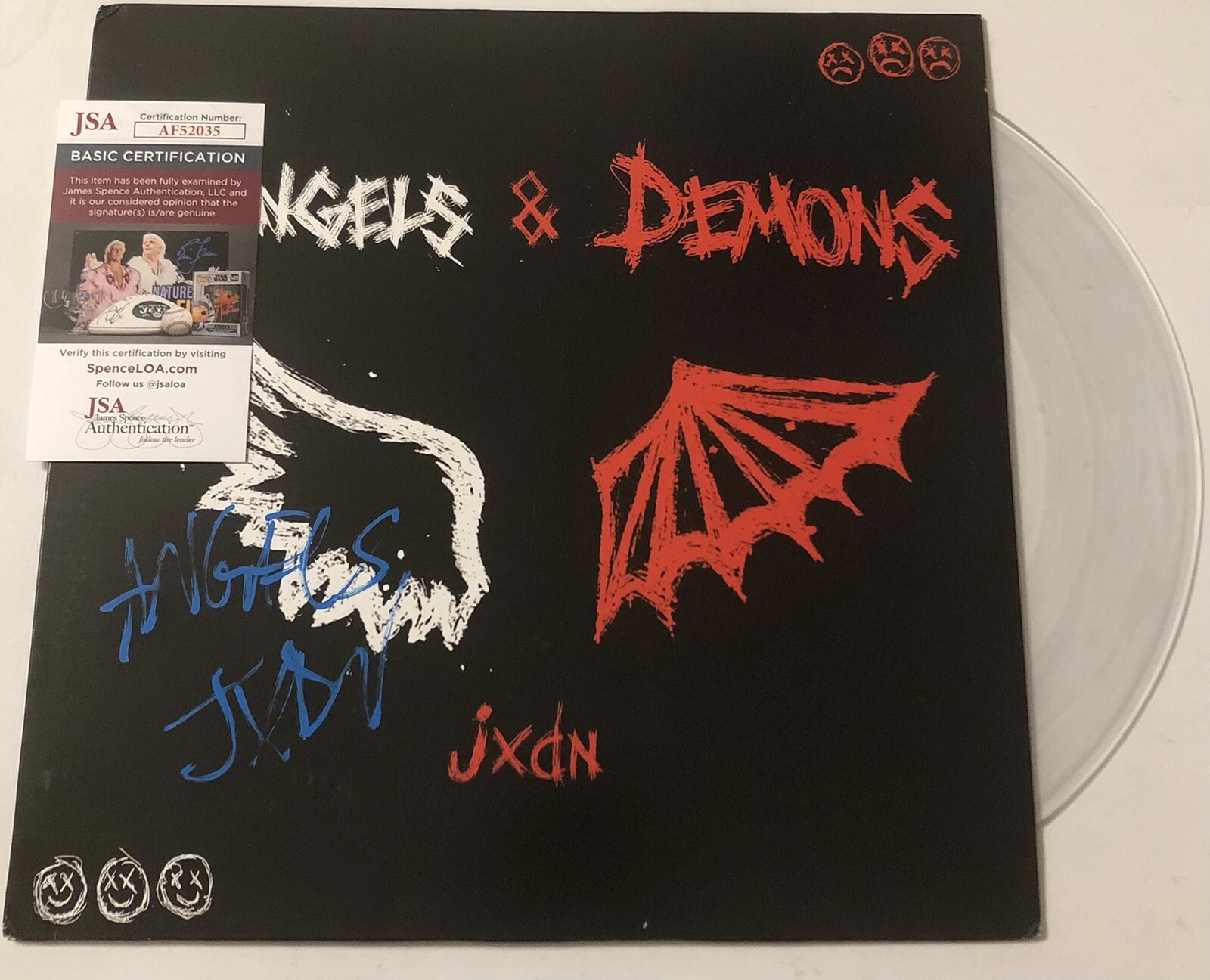 JADEN HOSSLER JXDN SIGNED ANGELS & DEMONS VINYL LP RECORD ALBUM PROOF JSA COA