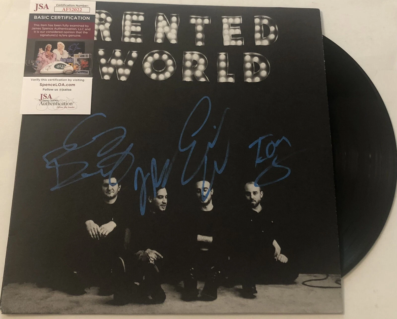 THE MENZINGERS SIGNED RENTED WORLD VINYL LP RECORD ALBUM GREG BARNETT JSA COA