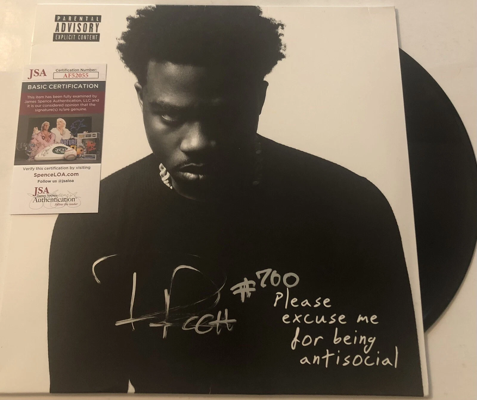 RODDY RICCH SIGNED PLEASE EXCUSE ME FOR BEING ANTISOCIAL VINYL RECORD ALBUM JSA