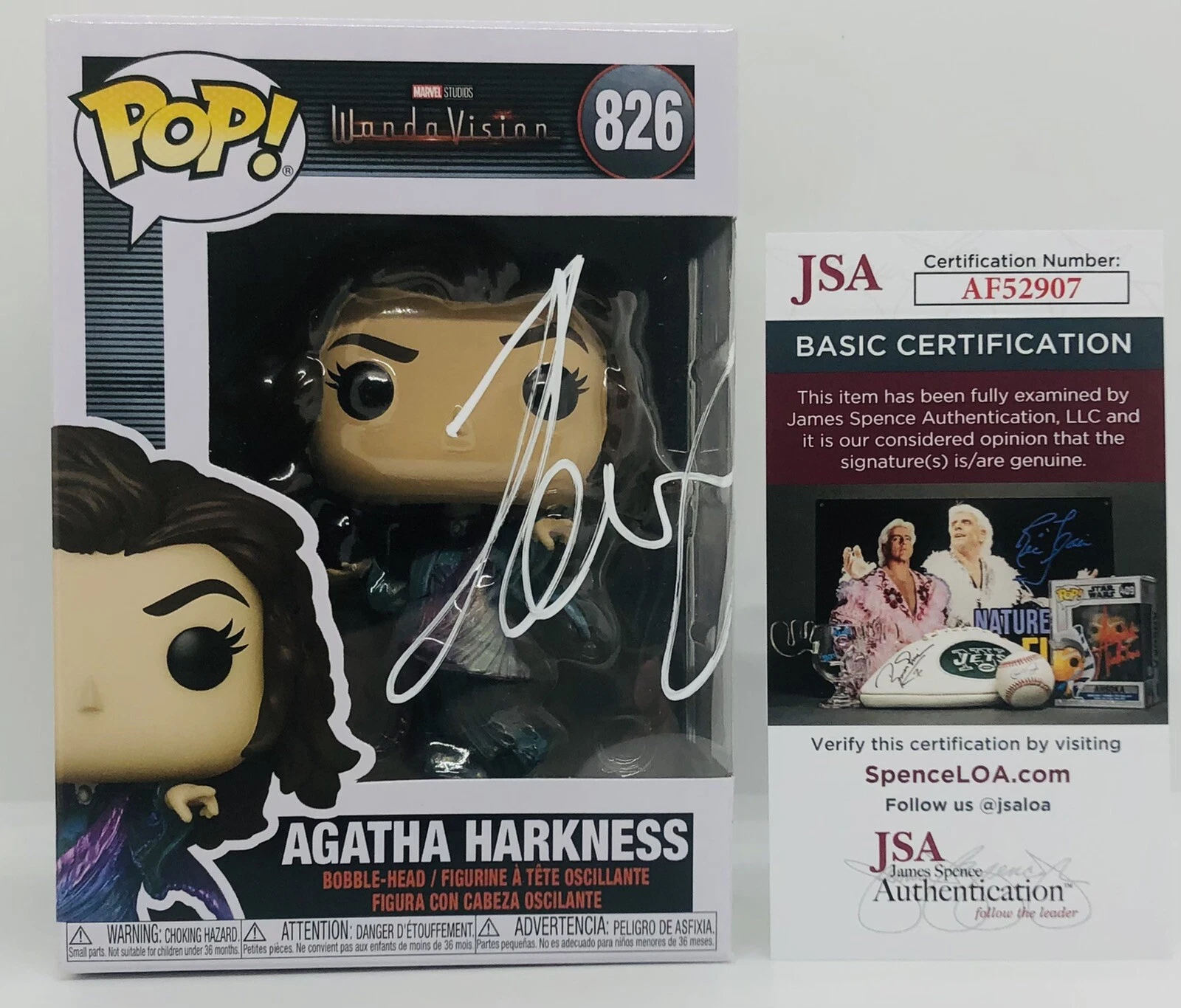 KATHRYN HAHN SIGNED AGATHA HARKNESS POP FUNKO FIGURE WANDAVISION PROOF JSA COA
