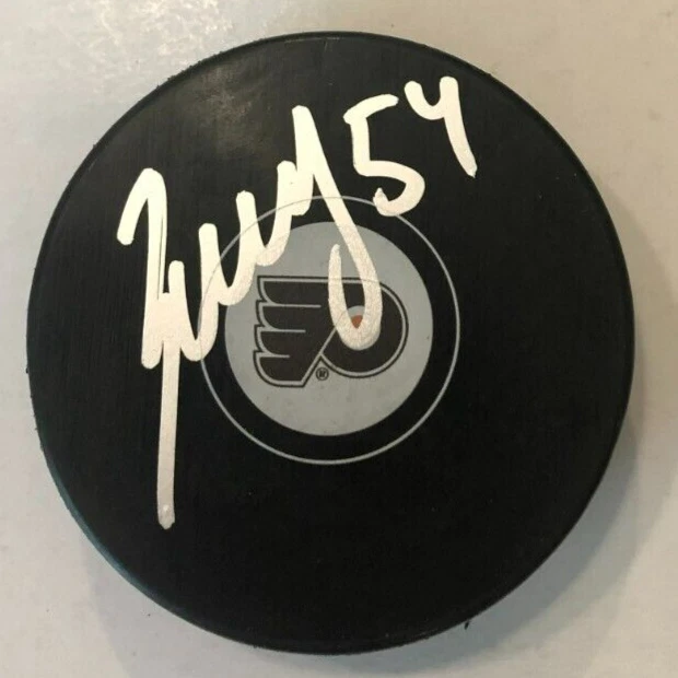 EGOR ZAMULA SIGNED AUTOGRAPHED PHILADELPHIA FLYERS HOCKEY PUCK W CASE COA