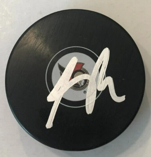 SHANE PINTO SIGNED AUTOGRAPHED OTTAWA SENATORS HOCKEY PUCK W/ CASE COA
