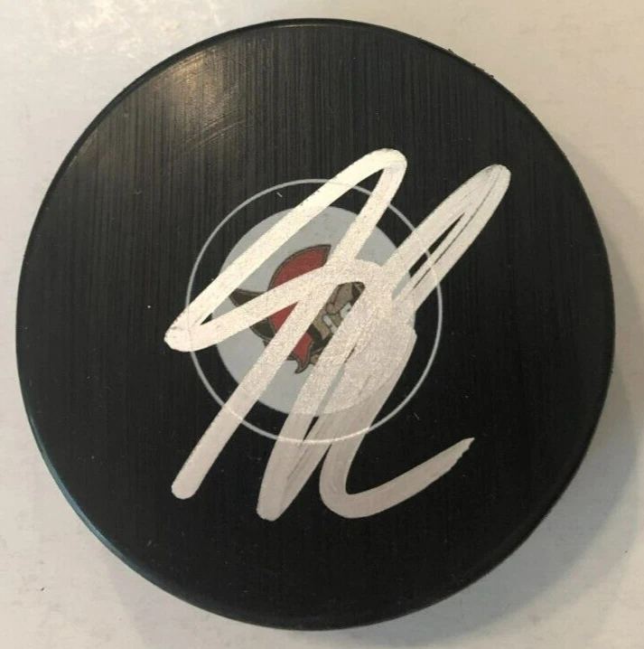 SHANE PINTO SIGNED AUTOGRAPHED OTTAWA SENATORS HOCKEY PUCK W/ CASE COA