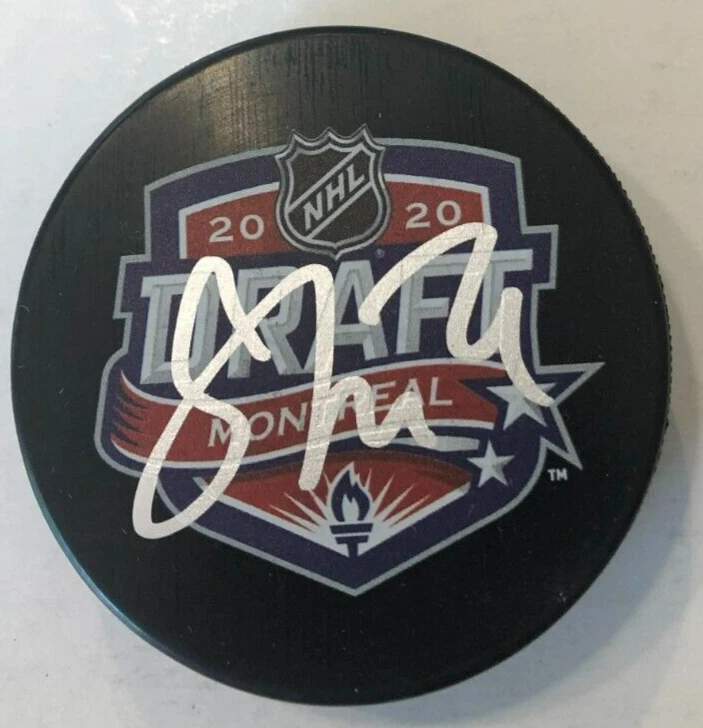 TIM STUTZLE SIGNED OTTAWA SENATORS 2020 NHL DRAFT HOCKEY PUCK W/ CASE COA